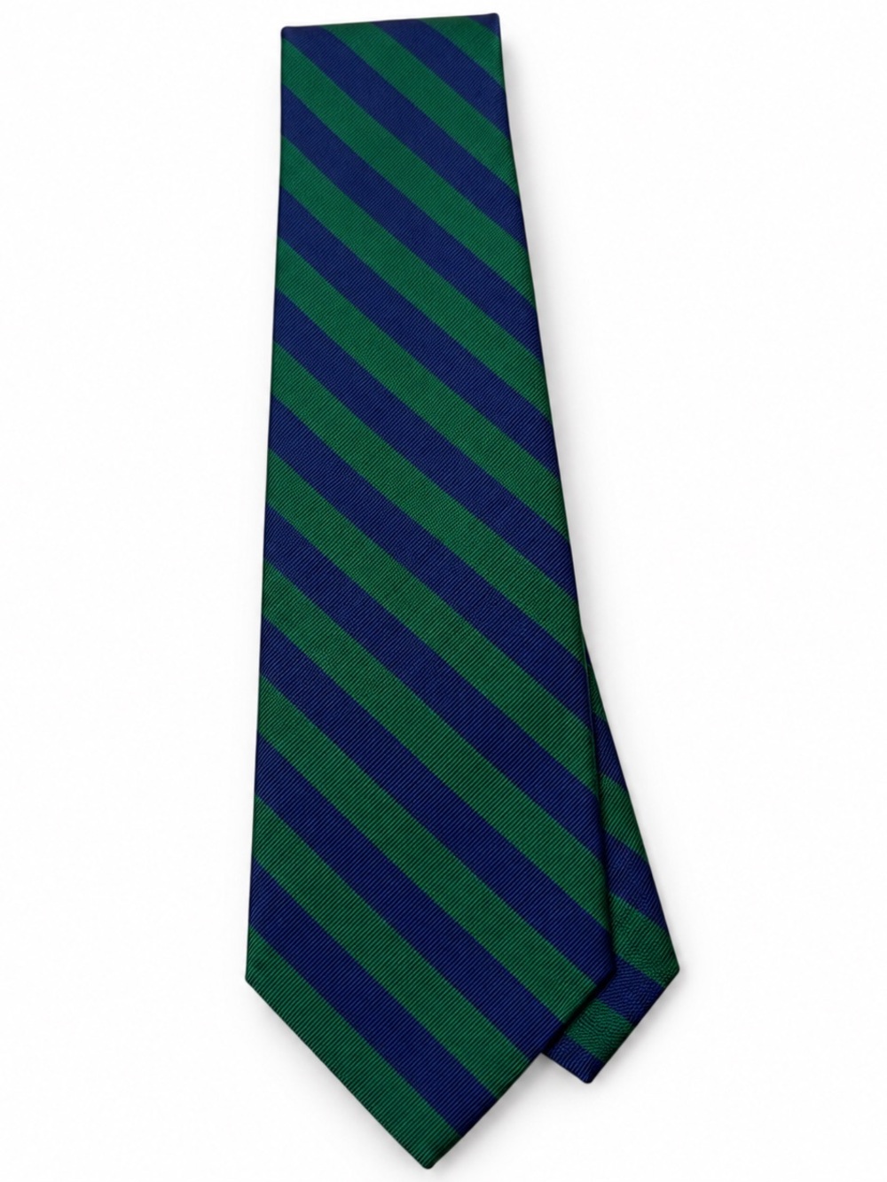 Brooks Brothers Green and Navy Diagonal Stripe Tie 100% Silk MSRP 118.00